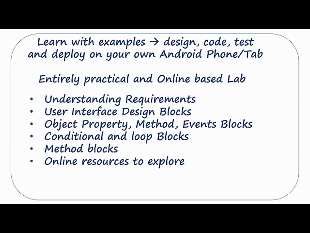 Introduction to MIT App Inventor and Block programming