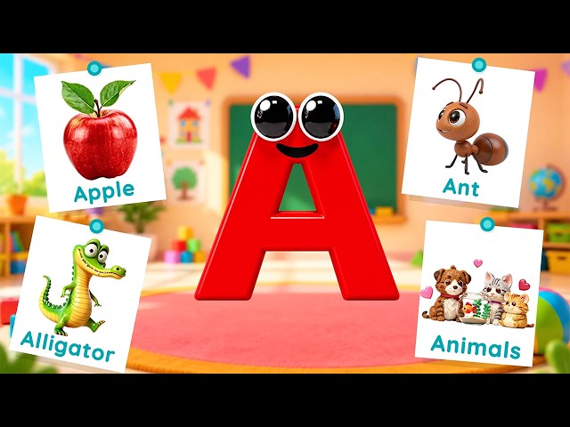 ABC Phonics Song | 4 Words for Each Letter | Learn Alphabet A to Z for Kids