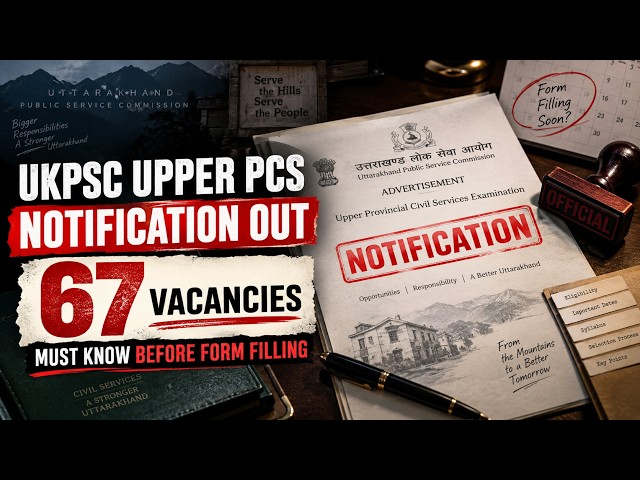NOTIFICATION OUT | UPPER PCS 2026 | 67 POSTS | UKPSC | UTTARAKHAND | PCS | UKSSSC | PCS | LOWER PCS