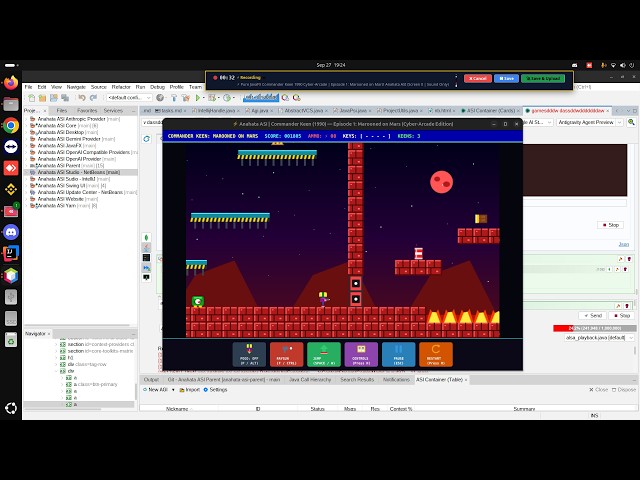 ⚡ Pure JavaFX Commander Keen 1990 Cyber-Arcade | Episode 1: Marooned on Mars! Anahata ASI