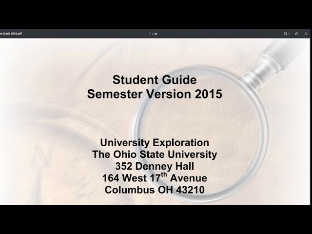 Academic Success Workshop Video, University Exploration - Columbus