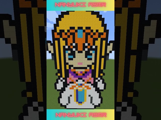 OMG SHE'S SO CUTE!😍 ASMR MINECRAFT PIXEL ART!👾 CLICKY, BLOCKY, RELAXING😴 #shorts #minecraft #asmr