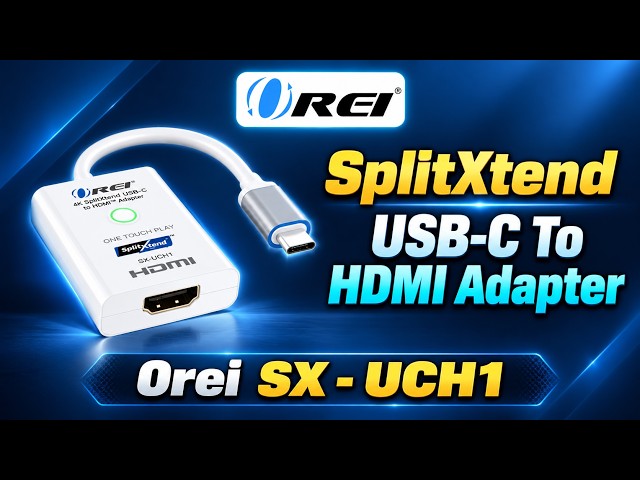 OREI USB-C to HDMI Adapter 4K@60Hz | One-Touch Video Switching