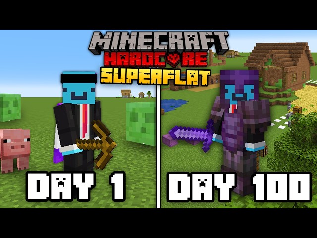 I Survived 100 Days in a Minecraft SUPERFLAT World!