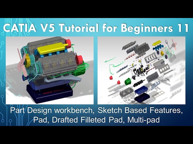 CATIA Tutorials - Part Design, Drafted Filleted Pad, Multi-pad