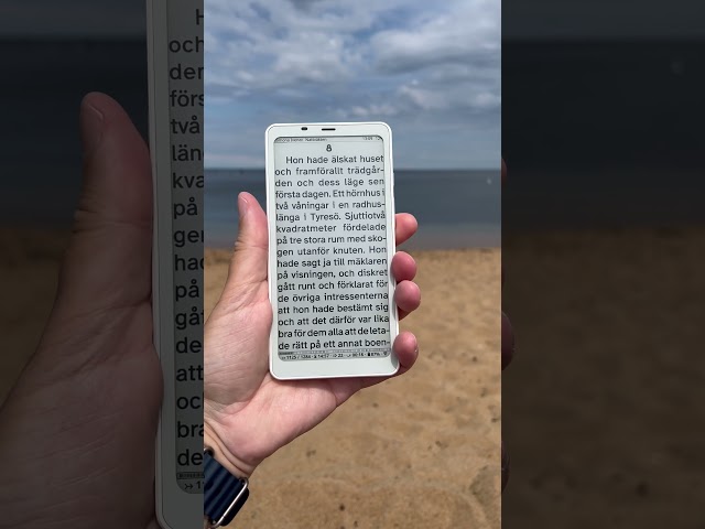 Reading a book in Simrishamn, Österlen on my Onyx Boox Palma #ereader #books #onyxbooxpalma