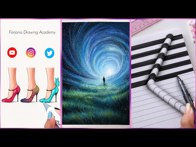 12 Easy Creative Art Hacks When You’re Bored || Art Ideas || painting for Beginners
