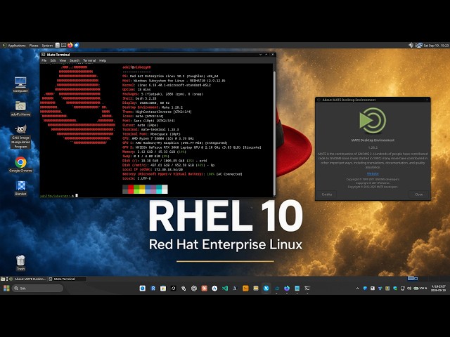 REDHAT 10.2 and MATE desktop - How to install MATE via REDHAT - WSL - Windows - Linux - 2026