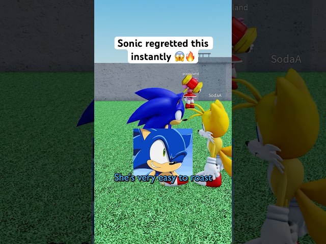 SONIC PUSHED AMY TOO FAR 😱🔥 #roblox #micup #sonic