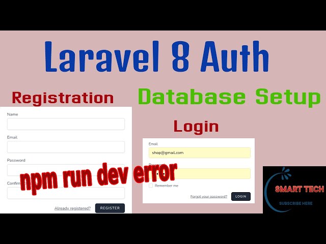 Laravel 8 Auth Registration and Login using Laravel Breeze | npm run dev error step by step