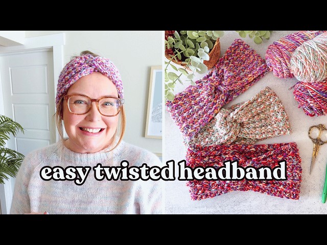 How To Crochet A Twisted Headband | Easy Ear Warmers For Beginners by Just Be Crafty