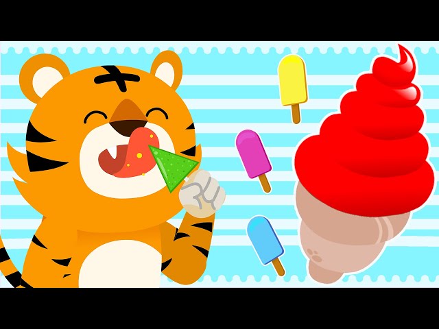 [ES, PT Sub] Yummy Yummy Ice-cream | Learn Colors with Animals | Play & Learn Compilation ★TidiKids