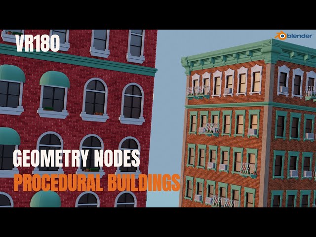 Blender Geometry Node Procedural Building Demo VR180