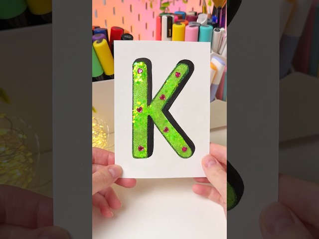 Glitter Art ✨ Letter “K” #shorts #glitter