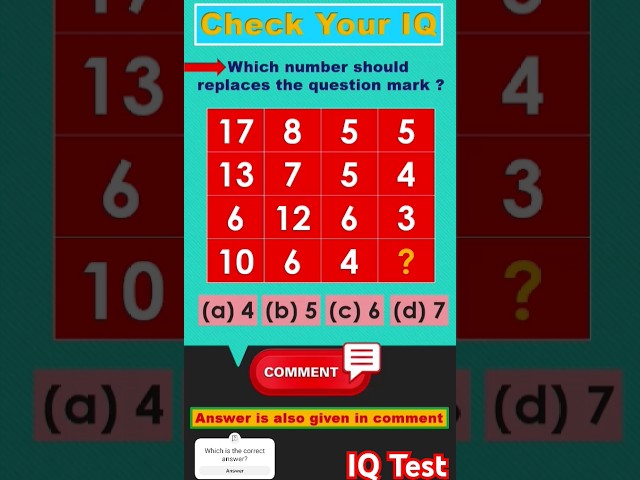 IQ test questions #shorts #iqtest #trending