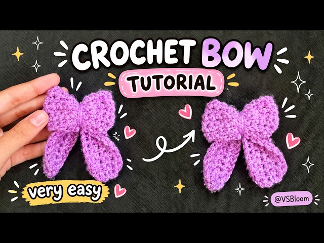 Easy Crochet Bow Tutorial 🎀🧶 | Cute & Beginner Friendly | @VSBloom