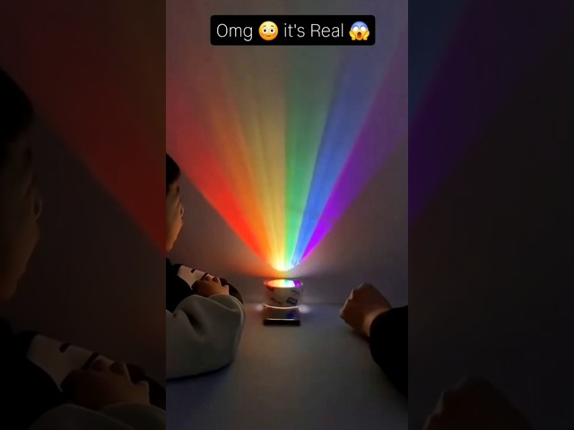 OMG 😱 It’s REAL! 🌈 Amazing Rainbow Light DIY Project#trending #shorts