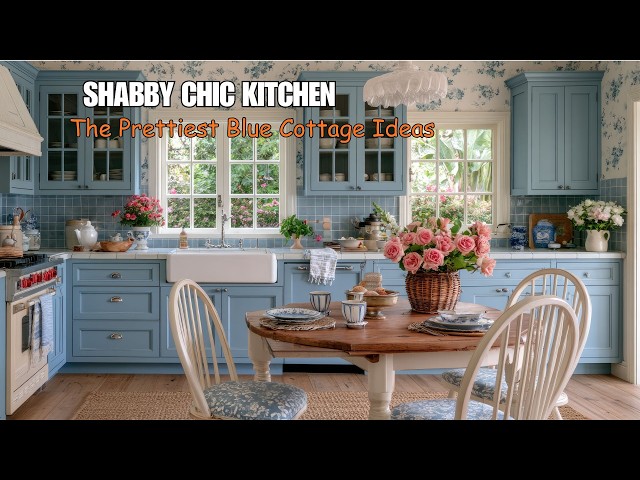 Charming Blue Shabby Chic Kitchen Ideas | Coastal Cottage Meets Vintage Charms