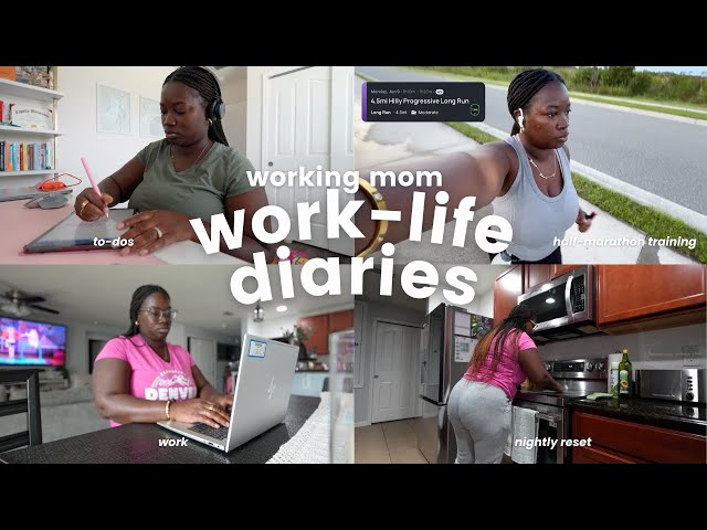 work-life diaries | days in my life as a working mom 💻🏃‍♀️ WFH + half marathon training