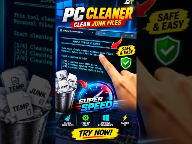 🧹 PC Super Clean! #PCCleaner #Windows #Tech