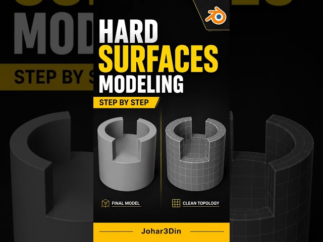 Hard Surfaces Modeling in Blender | Step by Step + Clean Topology Tutorial #blender #blendertutorial