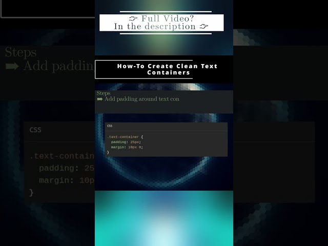 How To Create Clean Text Containers 🎨 CSS 🎨 #shorts #KGRDevShorts #HowToCss #CSS
