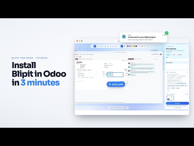 Install Blipit in Odoo in 3 minutes | Error monitoring and bug reports