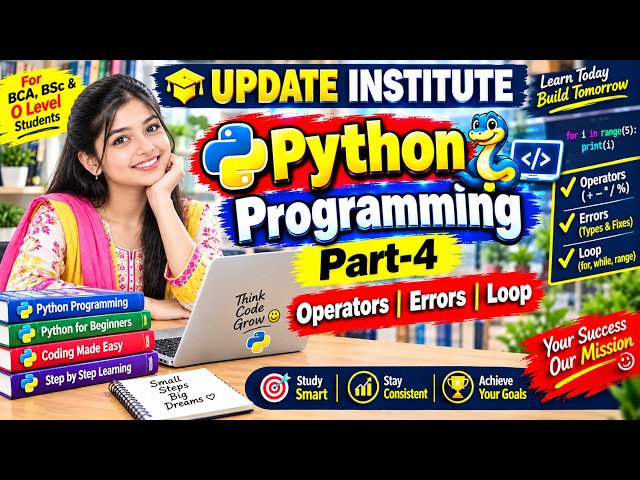 PROGRAMMING WITH PYTHON – PART 4 | UPDATE INSTITUTE |BSc , BCA & O Level  Students |