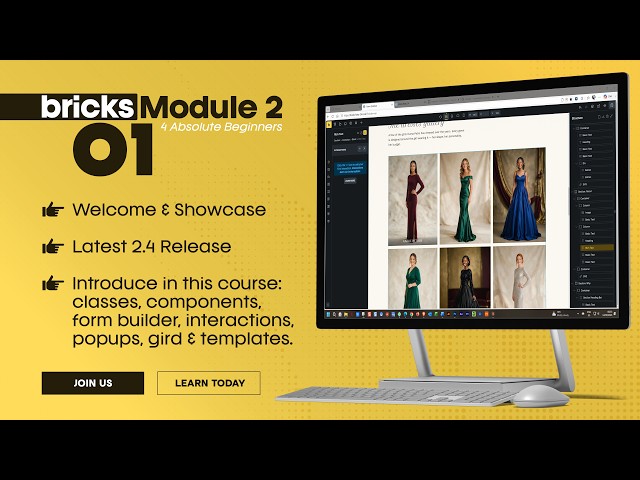 Ep 1, Bricks Module 2 ► Showcase, Features & Touch on AI  ∫  Beginners WordPress Course 2026