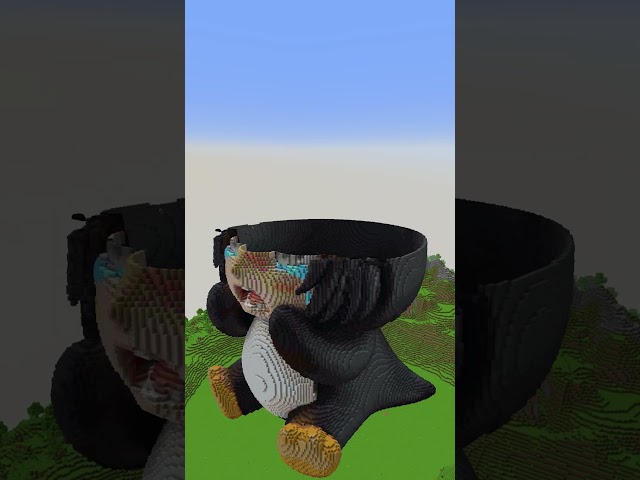 Building the SADDEST Giant GU GU GAGA PENGUIN In Minecraft 😭🐧