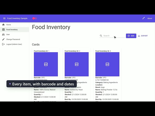Our Food Pantry - a free app template you own | Ask2App
