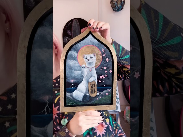 Blasphemous art for weirdos 💫 🙀🖼️ #shorts #art #ermine #wildlifeart
