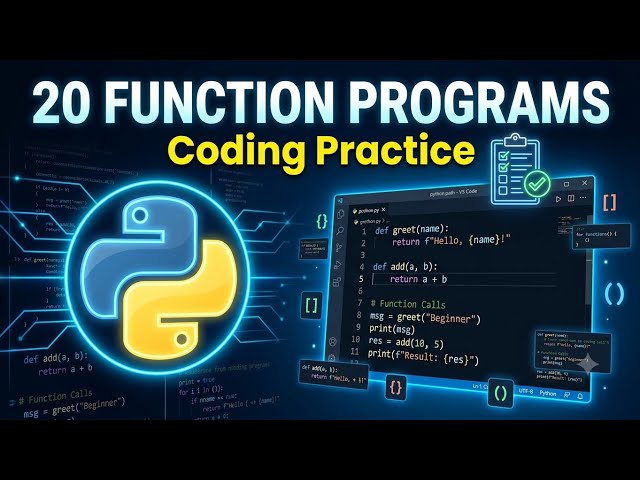 Python Function Practice Programs | 20 Coding Questions