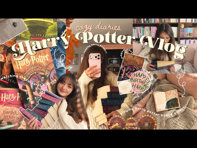a *cozy* HARRY POTTER vlog 🚂🦉⚡️| reading harry potter, legos, board games, movies & more!