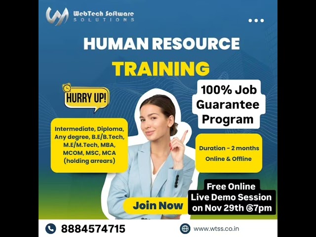 HR End to End Training + 100% Placement Guarantee Program, For More Details & Demo link 📞 8884574715