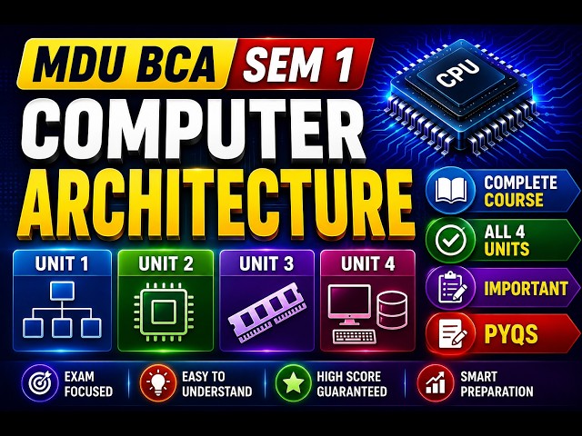 MDU BCA Sem 1 Computer Architecture Complete
