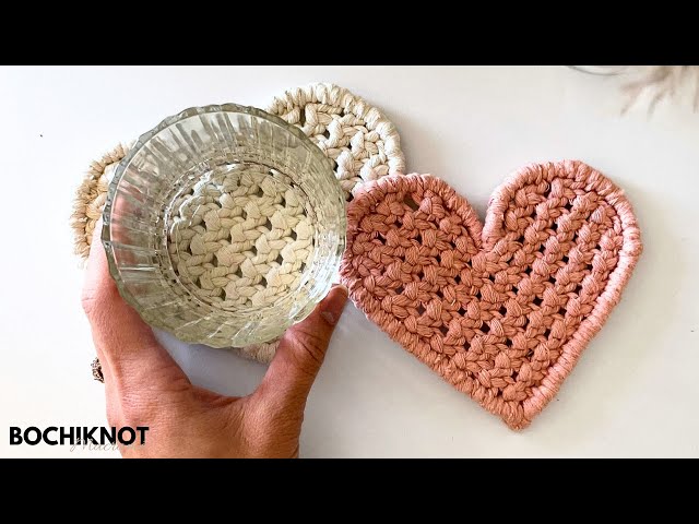 DIY Macrame Heart Coaster (NO-FRINGE TECHNIQUE!)