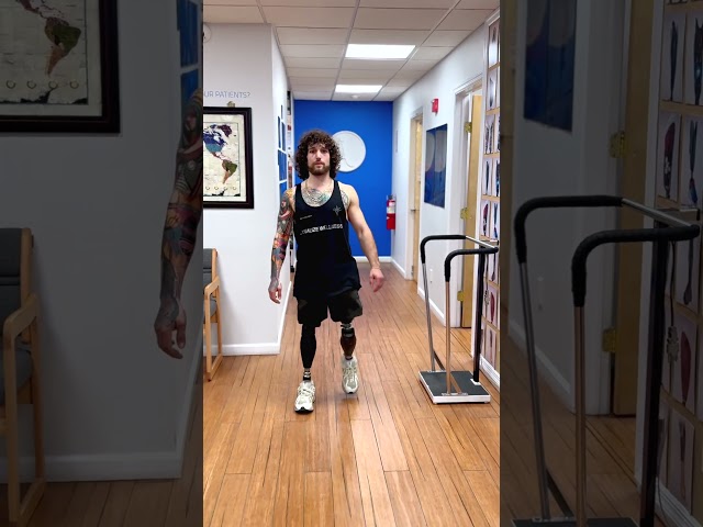 Walking with Bilateral AK Prosthetic Legs | Nick