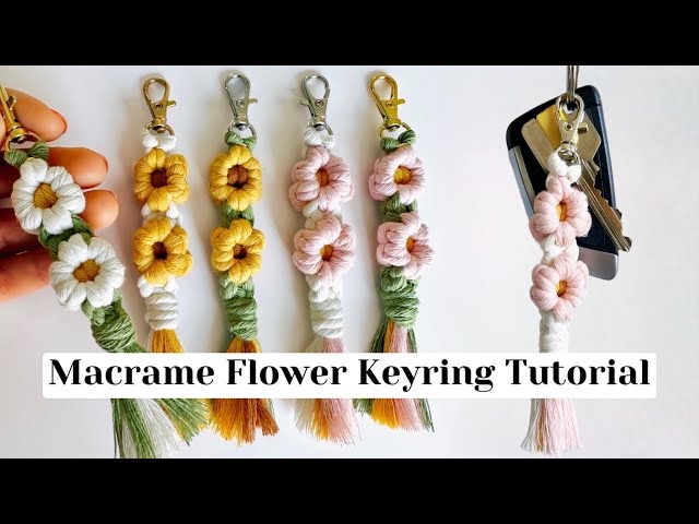 Macrame Flower Keyring Tutorial | Easy Beginners Step by Step