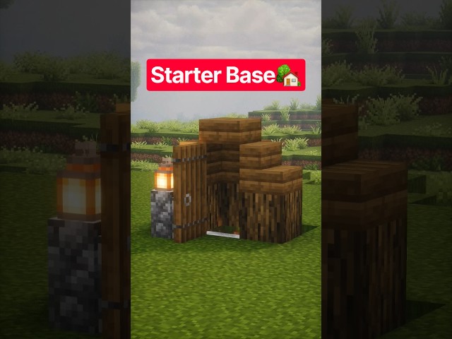 Minecraft Starter House Build Tutorial 🏠| Easy Survival Base Idea |  #Minecraft