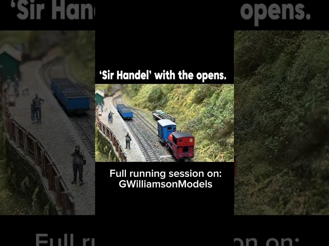 Skalroey Railway ‘Sir Handel’ with the open coaches. #model #train #narrowgauge #railwaymodeller