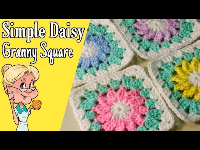 Simple Daisy Granny Square - Crochet Tutorial - FREE PATTERN