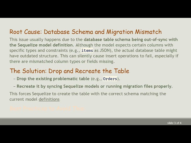 Fixing Sequelize create() Not Inserting Records: Why Recreating the Table Helps