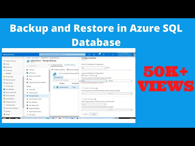 Backup and Restore in Azure SQL Database