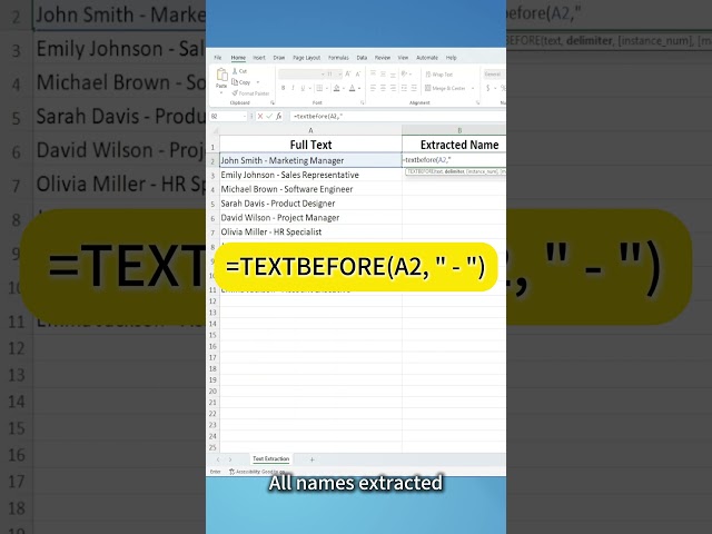Excel TEXTBEFORE & TEXTAFTER Functions Explained in 30 Seconds✅