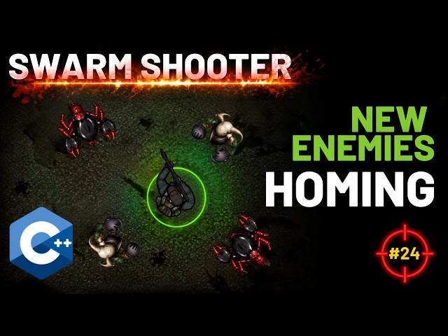 Homing New Enemies -  C++ Swarm Shooter with Raylib (no Engine) (#24)