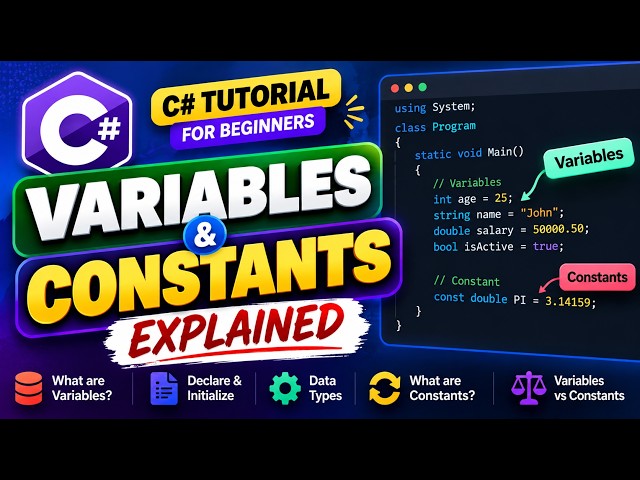 C# Variables & Constants Explained in 5 minutes| @JangiTech 