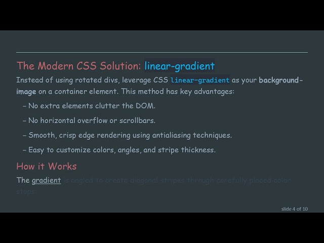 Creating Full-Width Slanted Stripes on a Web Page with CSS