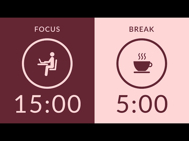 15/5 Pomodoro Timer with Brown Noise 🎧 2-Hour Study with Me for Deep Focus & ADHD ✨