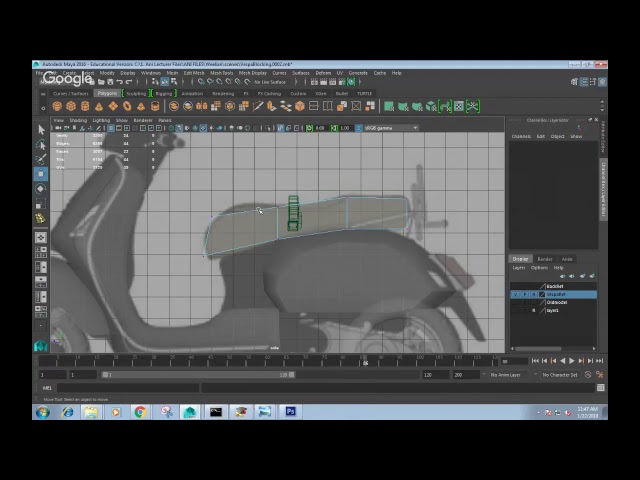 Blocking a Piaggio Vespa GTS in Maya